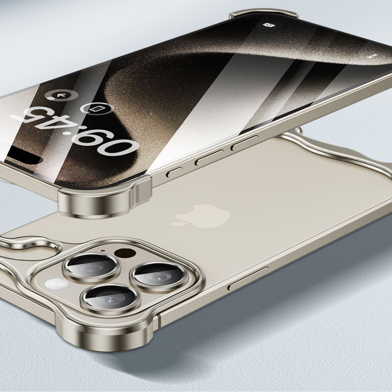 iPhone Fodral Klar Minimalistisk Metallkant Design