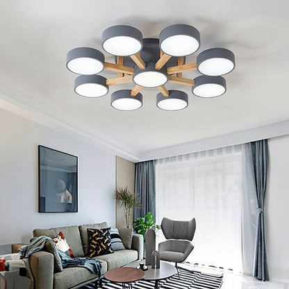 LED Taklampa med Modern Design i Trä