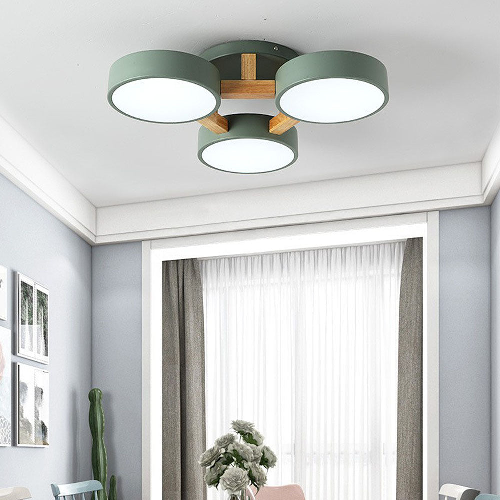 LED Taklampa med Modern Design i Trä