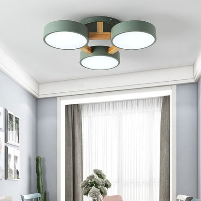 LED Taklampa med Modern Design i Trä