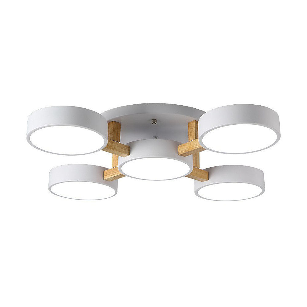 LED Taklampa med Modern Design i Trä