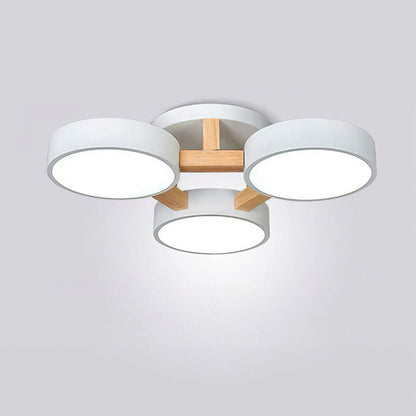 LED Taklampa med Modern Design i Trä