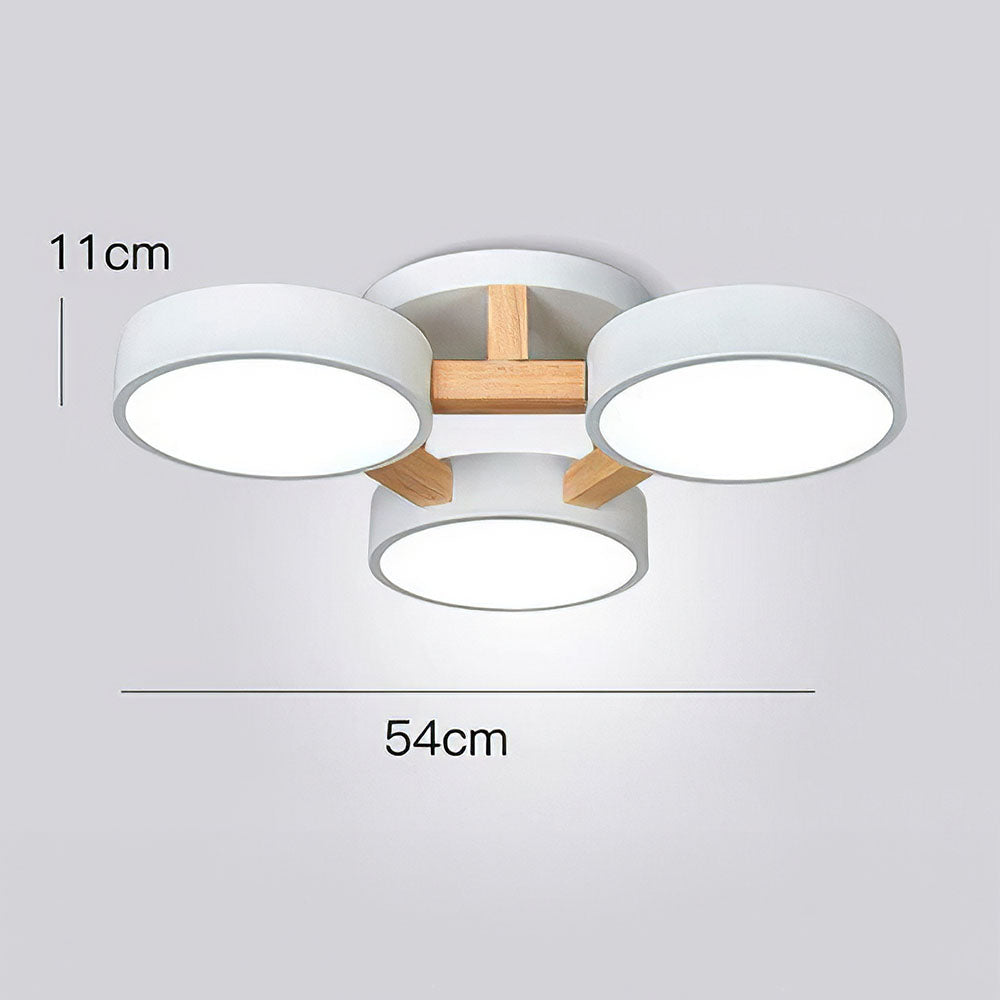 LED Taklampa med Modern Design i Trä