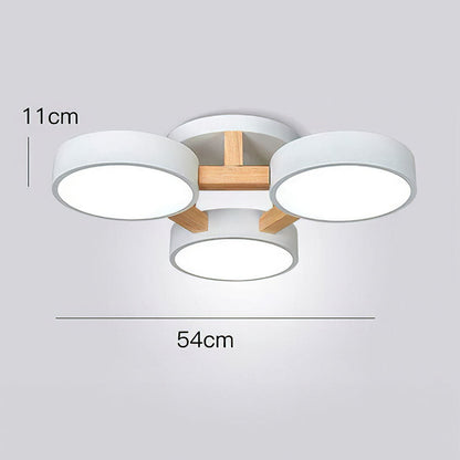 LED Taklampa med Modern Design i Trä