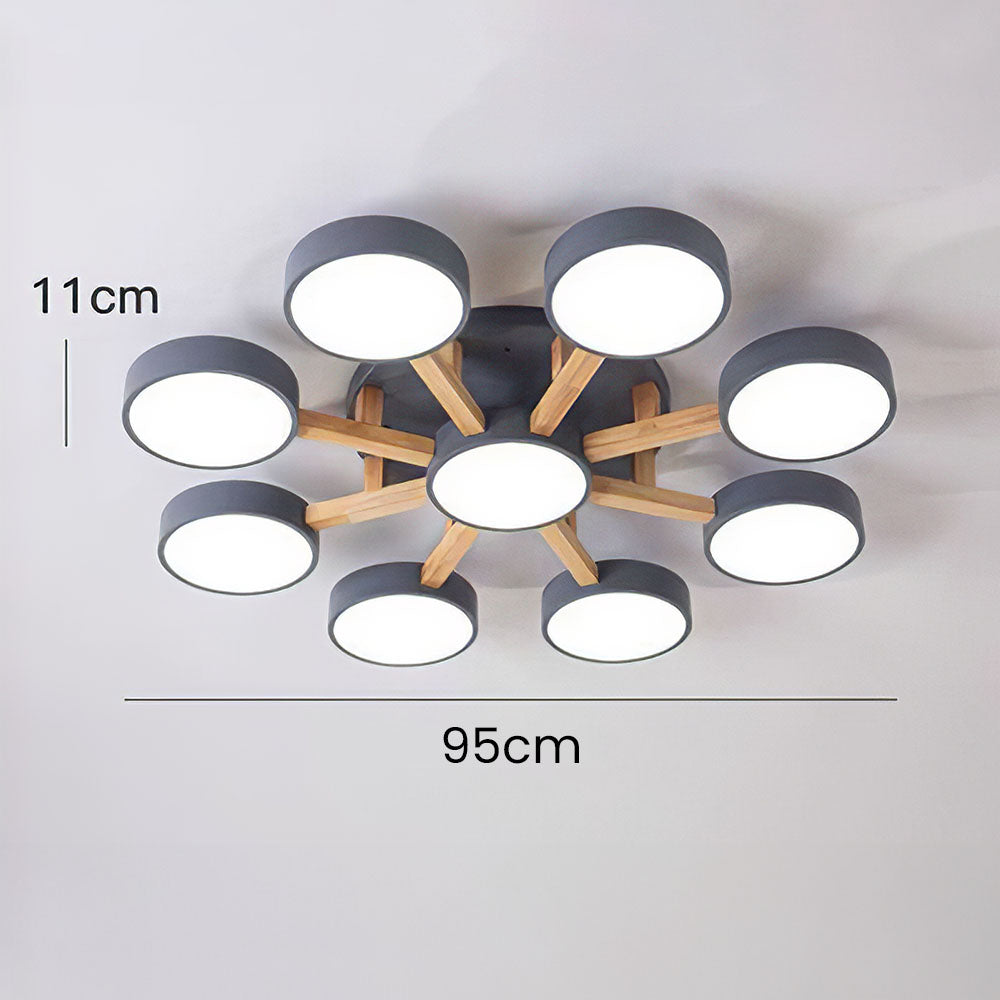 LED Taklampa med Modern Design i Trä
