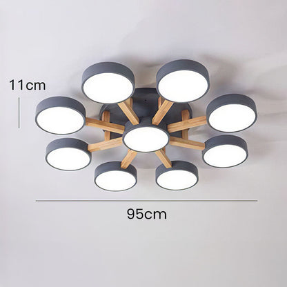 LED Taklampa med Modern Design i Trä