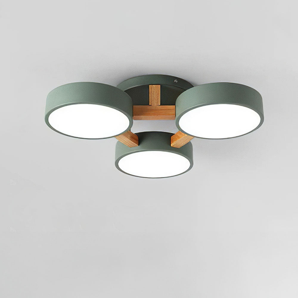 LED Taklampa med Modern Design i Trä