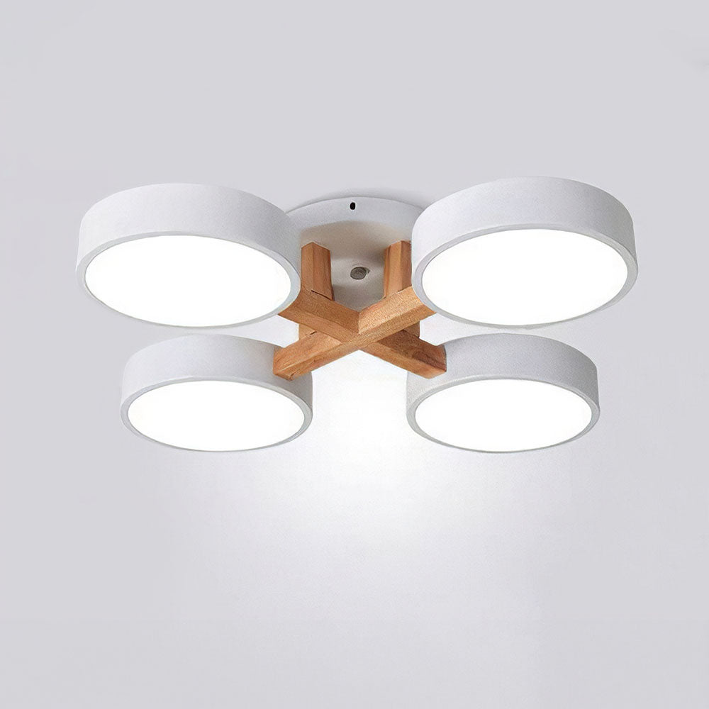 LED Taklampa med Modern Design i Trä