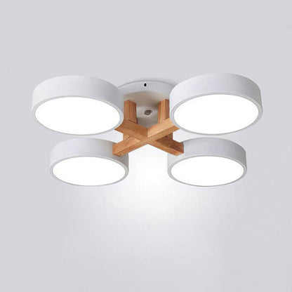 LED Taklampa med Modern Design i Trä