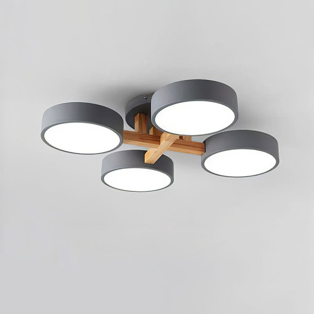 LED Taklampa med Modern Design i Trä