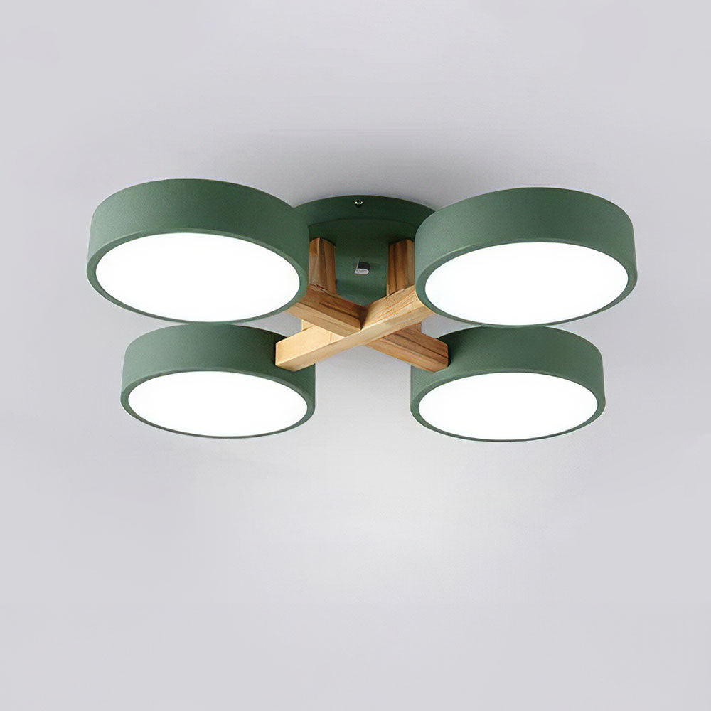 LED Taklampa med Modern Design i Trä