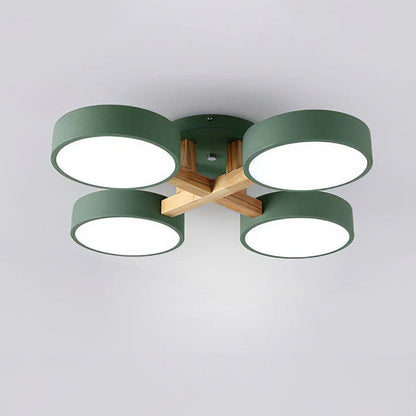 LED Taklampa med Modern Design i Trä