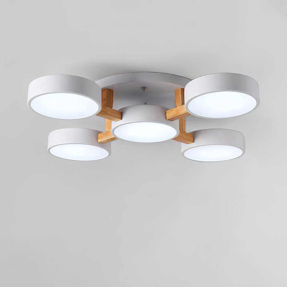 LED Taklampa med Modern Design i Trä