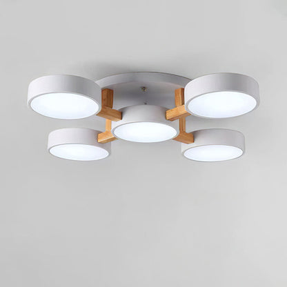LED Taklampa med Modern Design i Trä