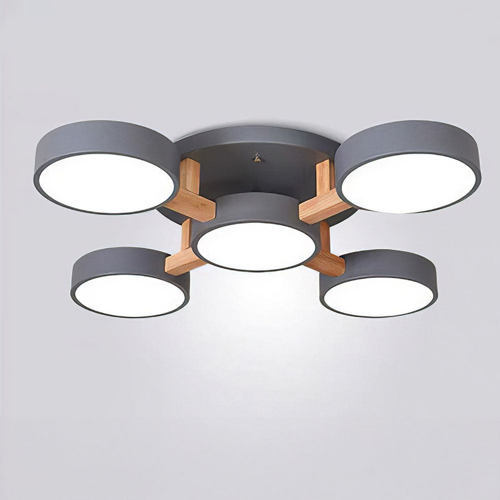 LED Taklampa med Modern Design i Trä