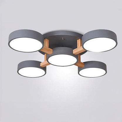 LED Taklampa med Modern Design i Trä