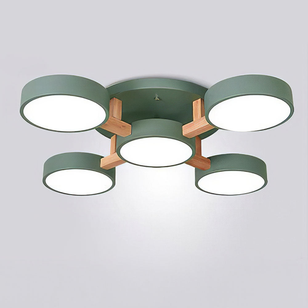 LED Taklampa med Modern Design i Trä
