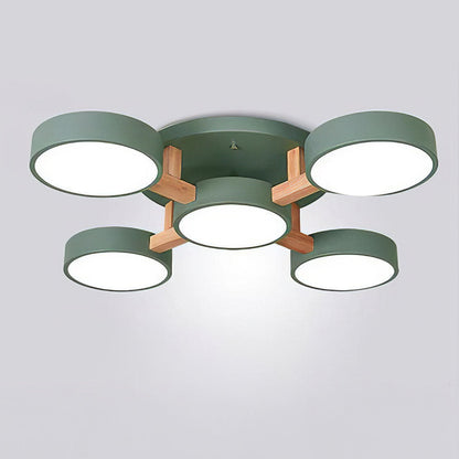 LED Taklampa med Modern Design i Trä