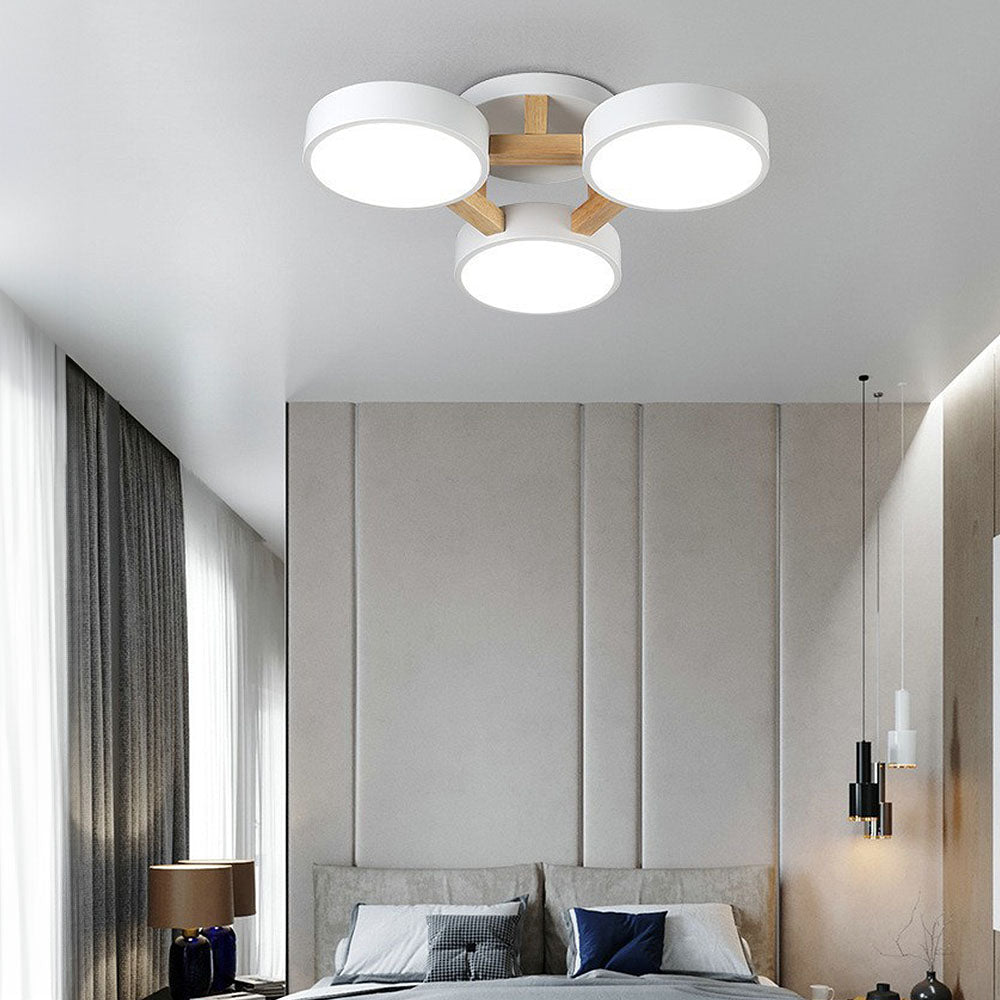 LED Taklampa med Modern Design i Trä