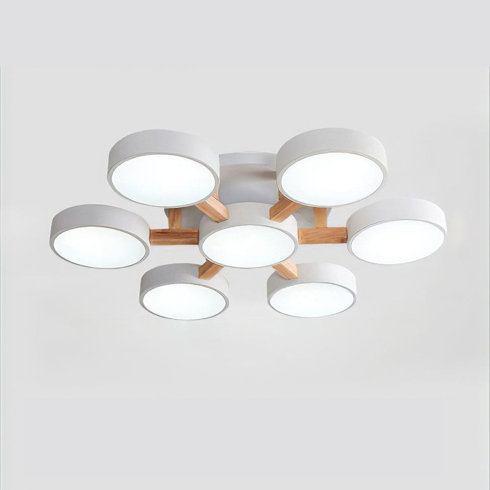 LED Taklampa med Modern Design i Trä
