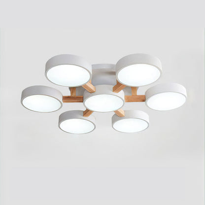 LED Taklampa med Modern Design i Trä