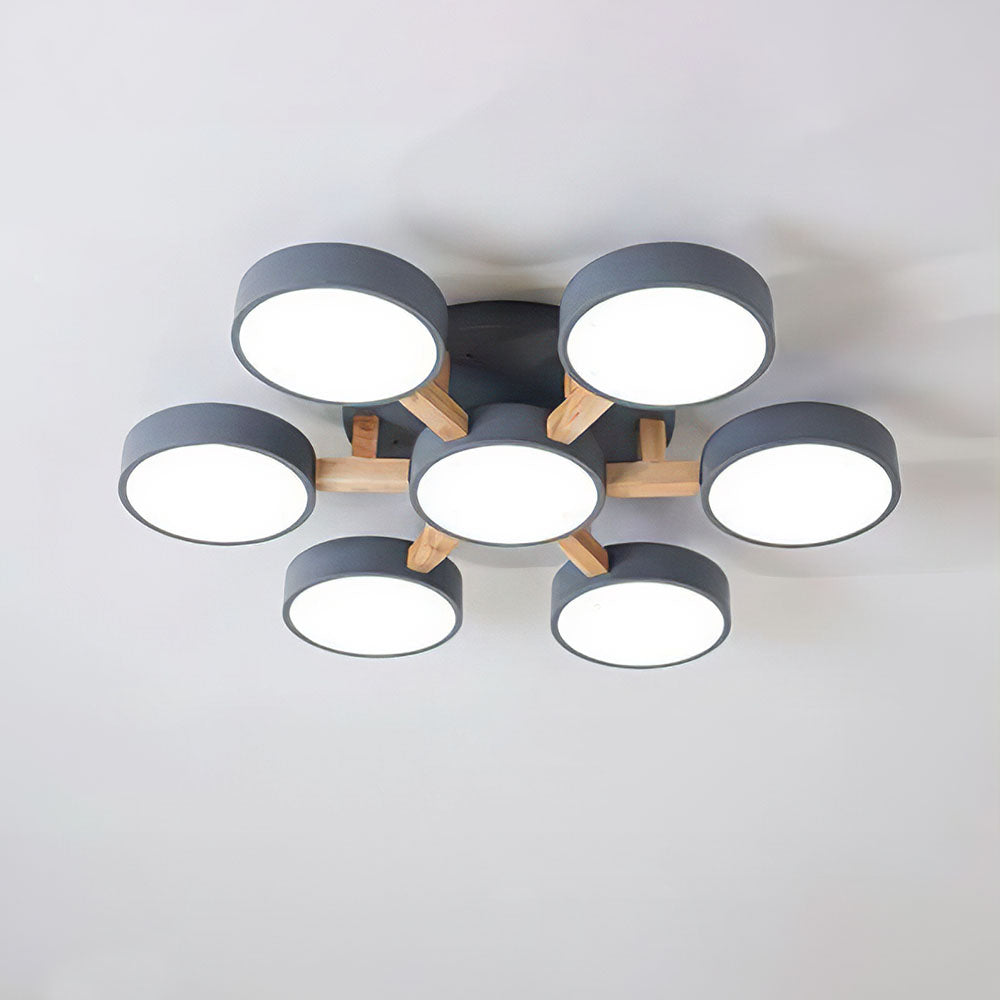 LED Taklampa med Modern Design i Trä