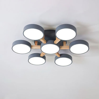 LED Taklampa med Modern Design i Trä