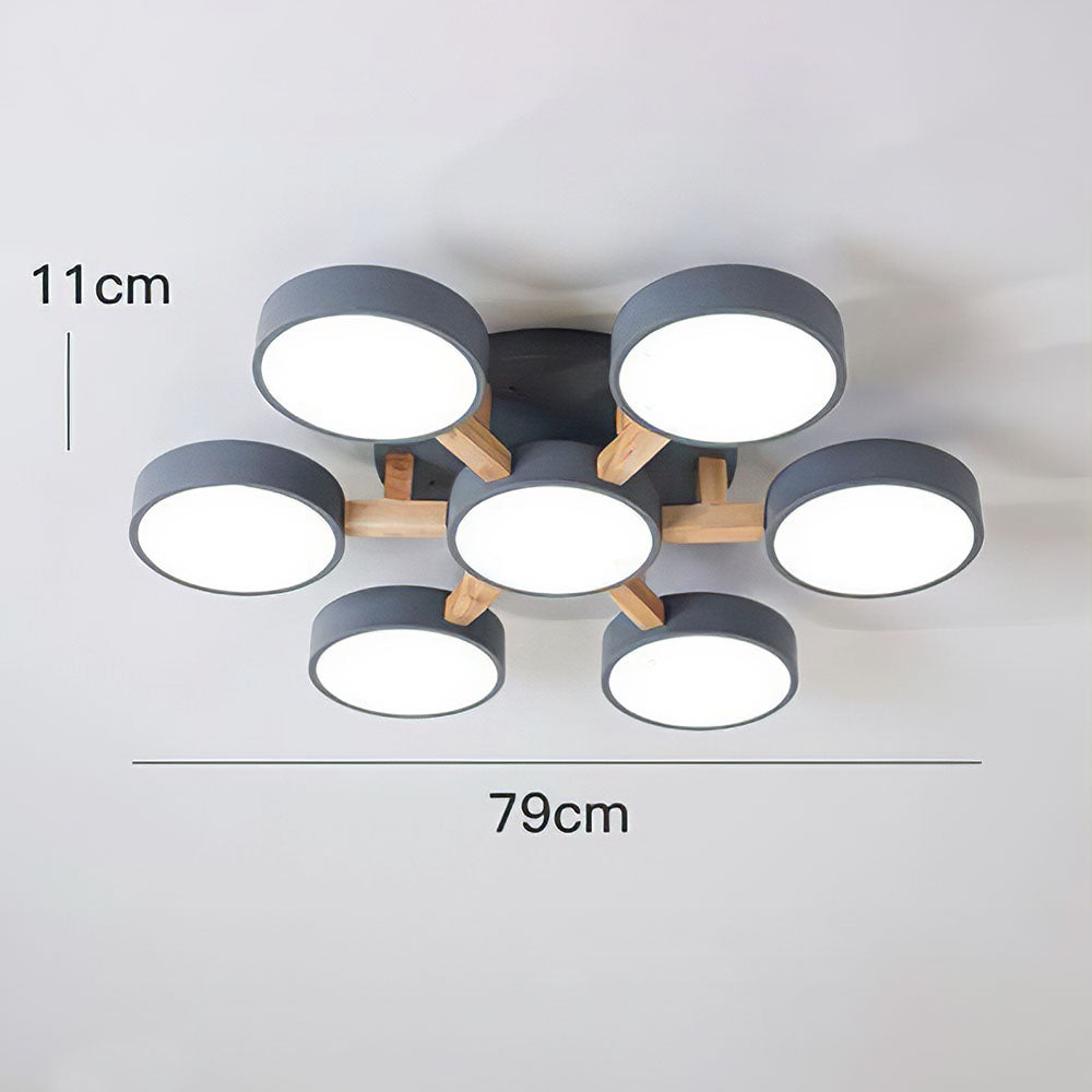 LED Taklampa med Modern Design i Trä