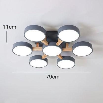 LED Taklampa med Modern Design i Trä