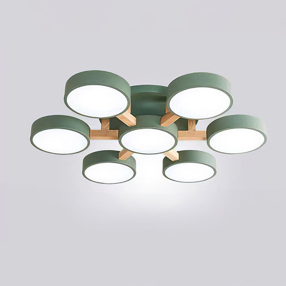 LED Taklampa med Modern Design i Trä
