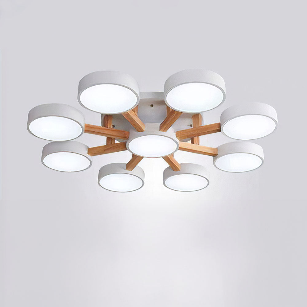 LED Taklampa med Modern Design i Trä