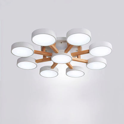 LED Taklampa med Modern Design i Trä
