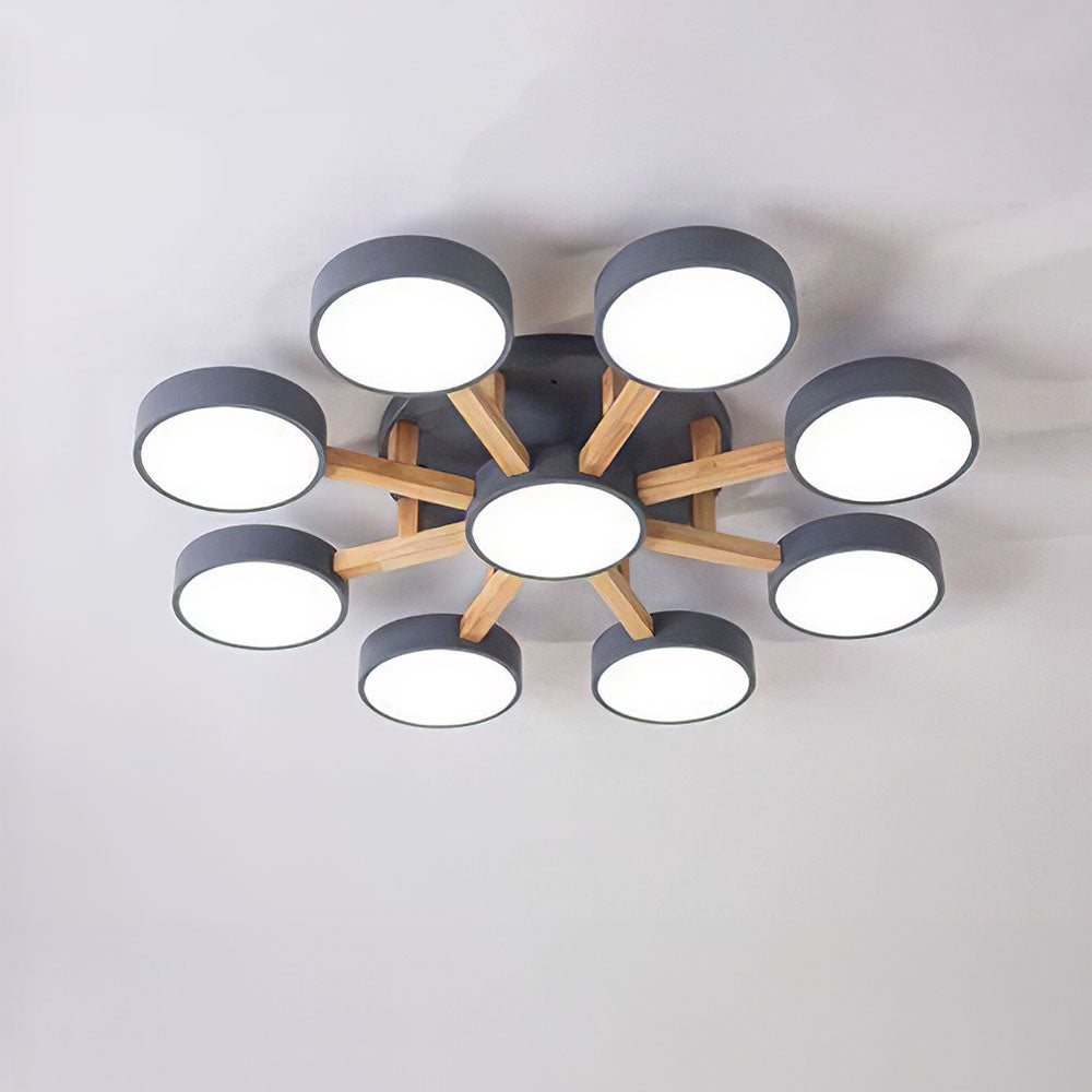 LED Taklampa med Modern Design i Trä