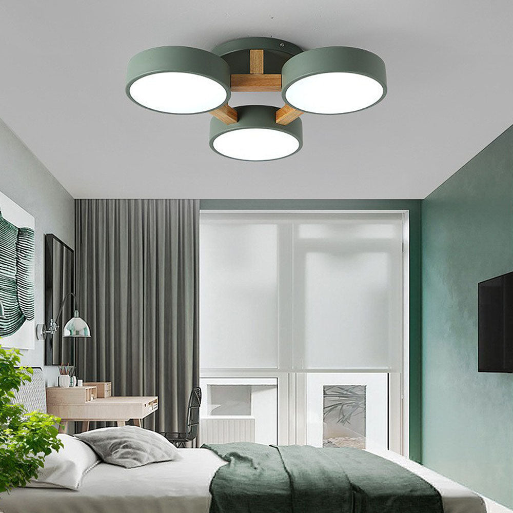 LED Taklampa med Modern Design i Trä