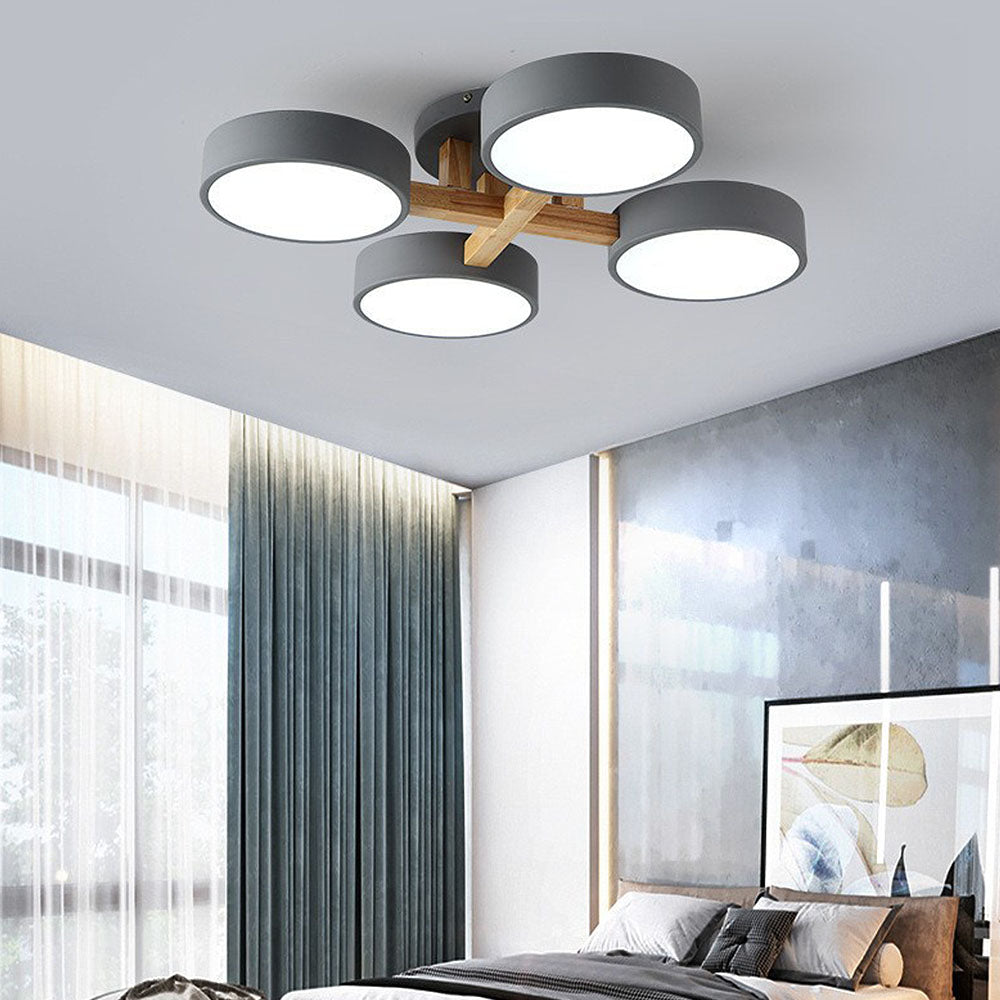 LED Taklampa med Modern Design i Trä