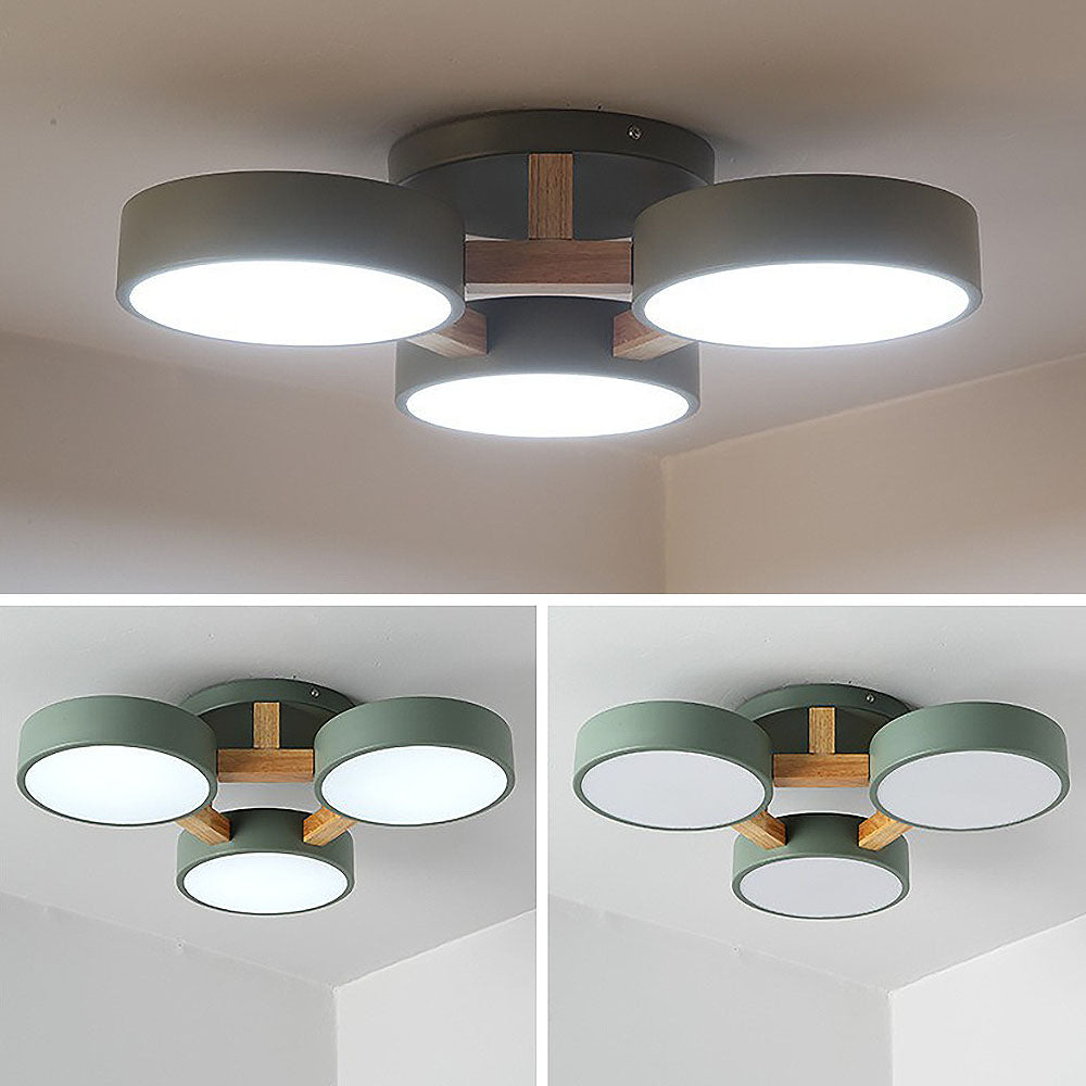 LED Taklampa med Modern Design i Trä