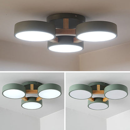 LED Taklampa med Modern Design i Trä