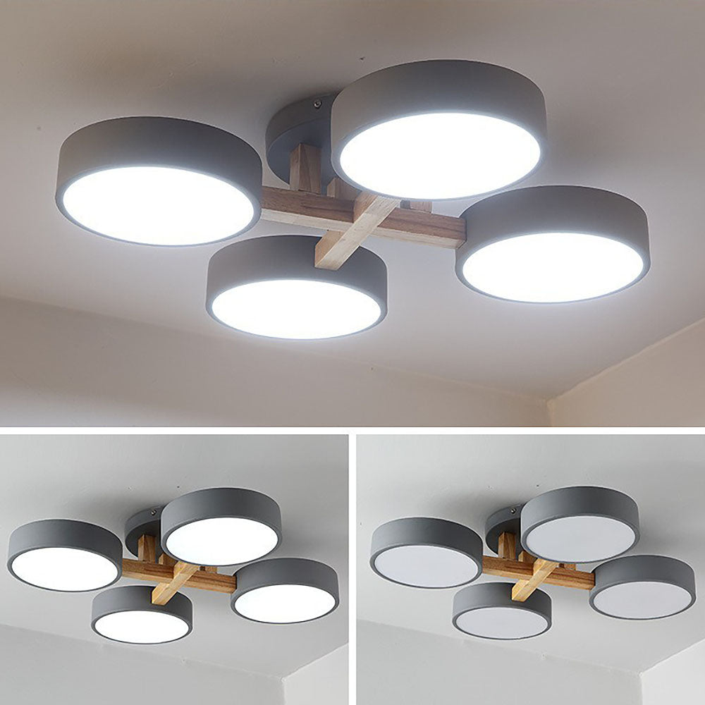 LED Taklampa med Modern Design i Trä