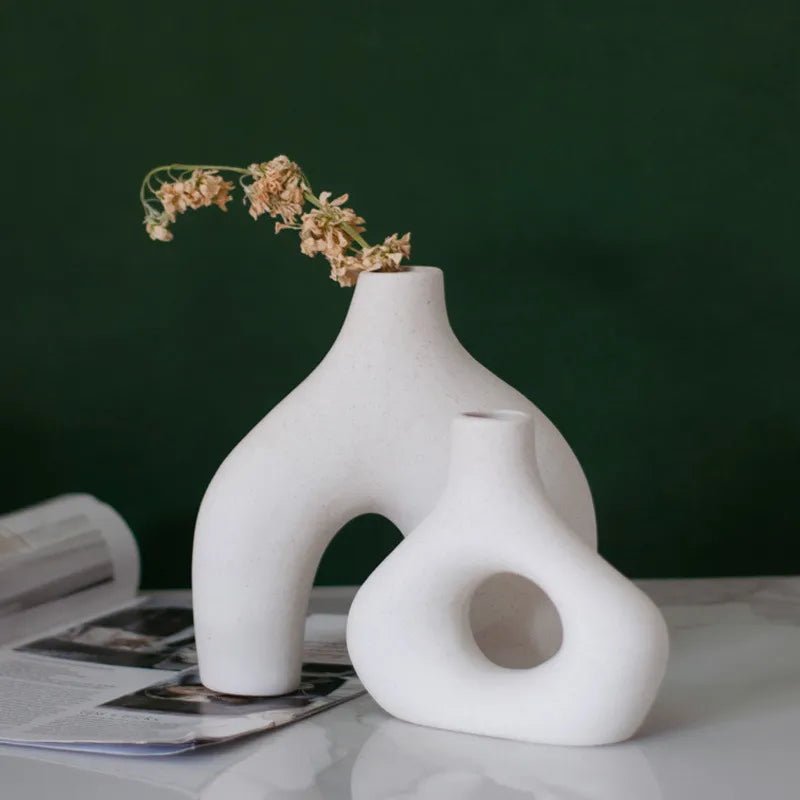 Oregelbunden Minimalistisk Keramik Vas Set för Modern Inredning