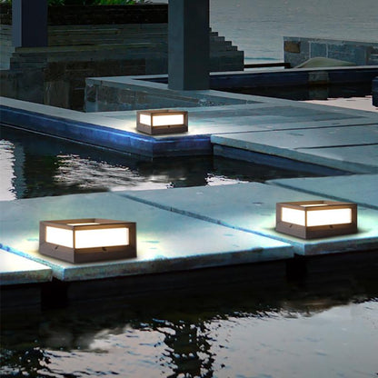 Trädgård Solar LED Postlampa Svart Aluminium