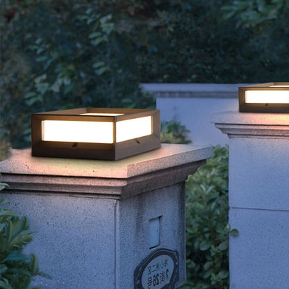 Trädgård Solar LED Postlampa Svart Aluminium