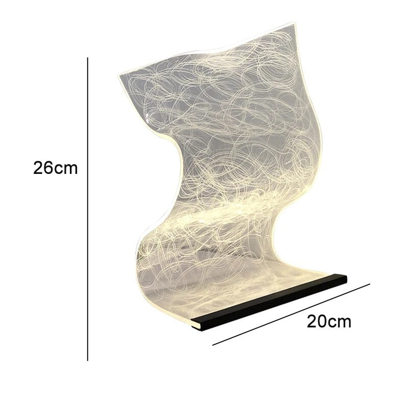 LumiAcrylic - Modern LED Bordslampa av Akryl | Stilren Dekorativ Belysning