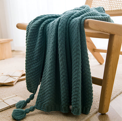 Nordisk Vaffelmönstrad Kraftig Stickad Filt För Mysiga Utrymmen