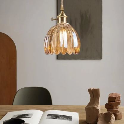 Japansk Retro glasblomma hänglampa – Elegans och harmoni i ditt hem