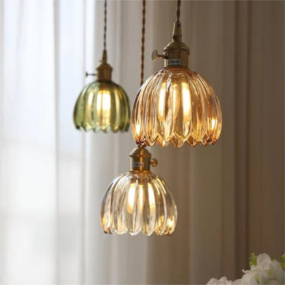 Japansk Retro glasblomma hänglampa – Elegans och harmoni i ditt hem