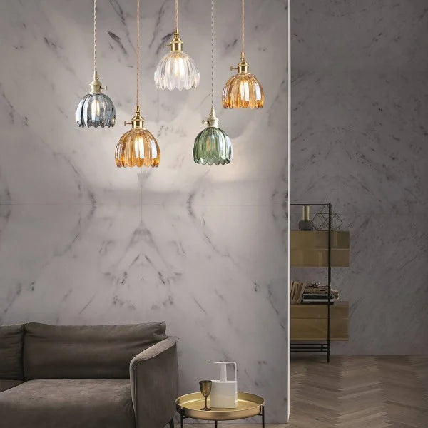 Japansk Retro glasblomma hänglampa – Elegans och harmoni i ditt hem
