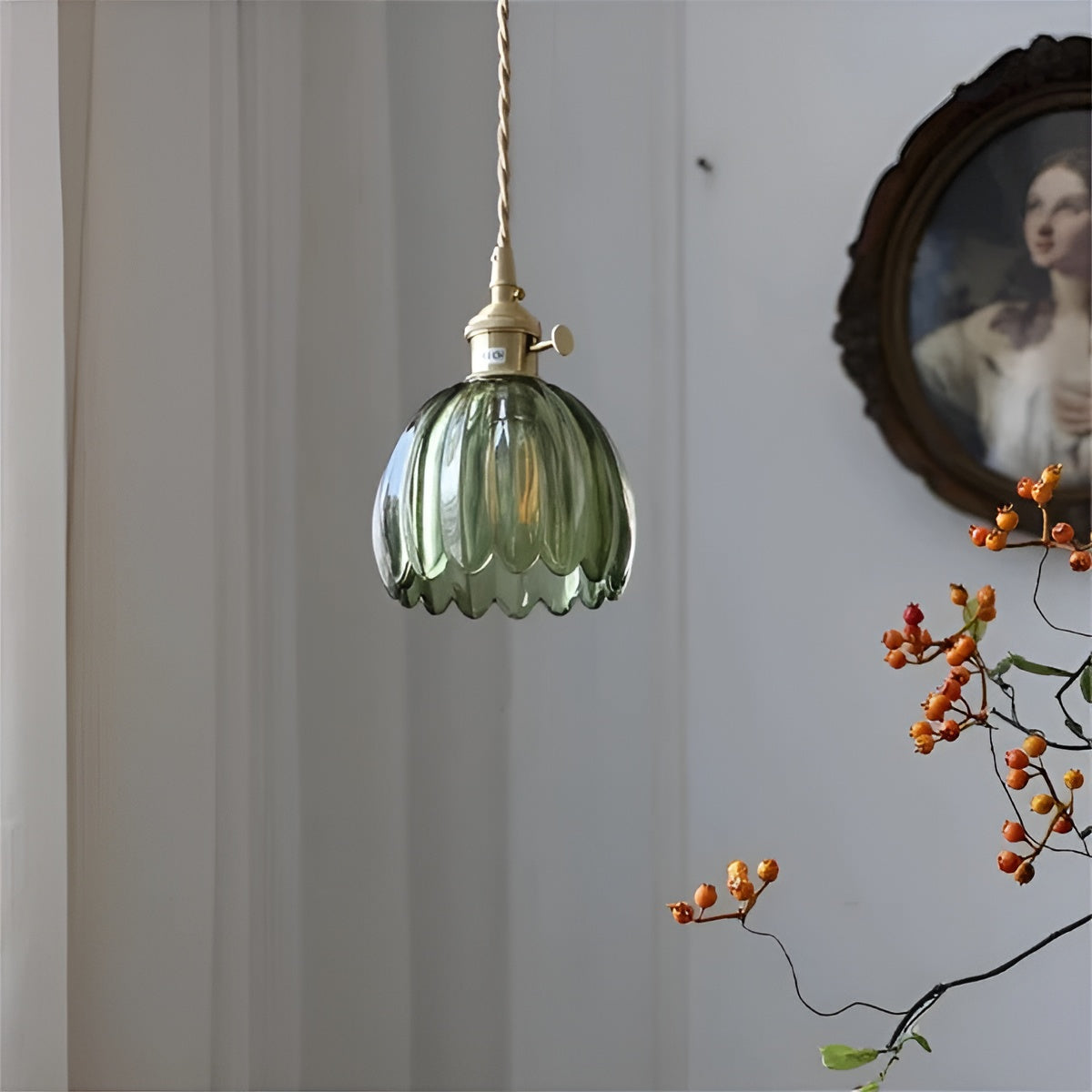 Taklampa med blomglas – Japansk design för mysiga rum