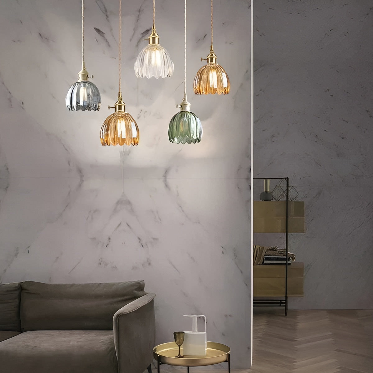 Taklampa med blomglas – Japansk design för mysiga rum