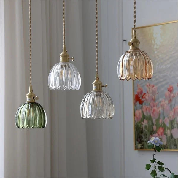 Japansk Retro glasblomma hänglampa – Elegans och harmoni i ditt hem