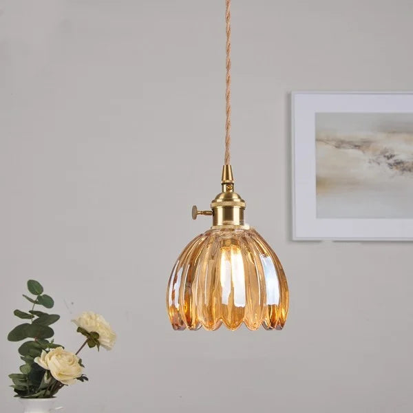 Japansk Retro glasblomma hänglampa – Elegans och harmoni i ditt hem